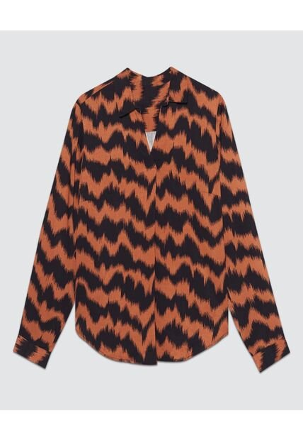 Blusa Para Mujer Manga 3/4 Color Terracota Marca Ostu #40120768