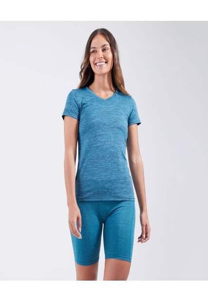 Camiseta Para Mujer Manga Corta Color Azul  Marca Ostu #40091807