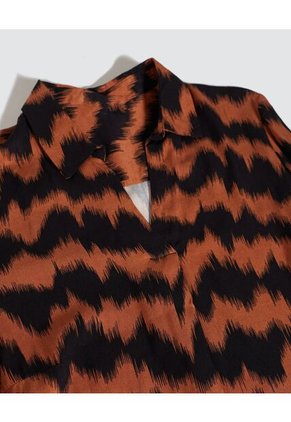 Blusa Para Mujer Manga 3/4 Color Terracota Marca Ostu #40120768