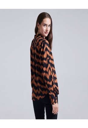 Blusa Para Mujer Manga 3/4 Color Terracota Marca Ostu #40120768
