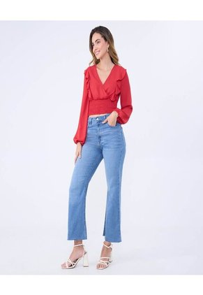 Blusa Para Mujer Manga Larga Color Rojo Marca Ostu #40120877