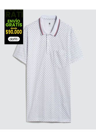 Polo Para Hombre Cuello Tejido Con Bolsillo Color Blanco Marca Ostu #60110631 Ostu
