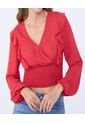 Blusa Para Mujer Manga Larga Color Rojo Marca Ostu #40120877 de Ostu