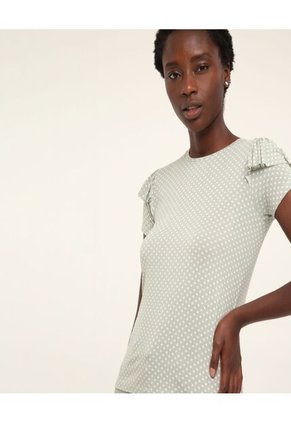 Camiseta Para Mujer Manga Corta Color Verde  Marca Ostu #40091590