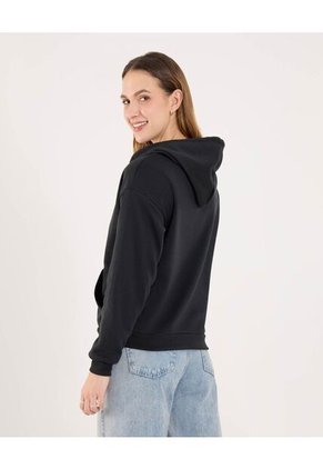 Buzo Para Mujer Hoodie Color Negro Marca Ostu #40060401