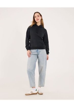 Buzo Para Mujer Hoodie Color Negro Marca Ostu #40060401