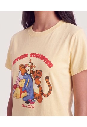 Camiseta Winnie Pooh Together Para Niña  Infantil Niña Amarillo Ostu