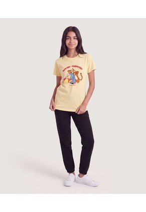 Camiseta Winnie Pooh Together Para Niña  Infantil Niña Amarillo Ostu