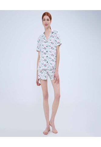 Pijama Para Mujer M/C P/C Color Crema Marca Ostu #40040401 Ostu