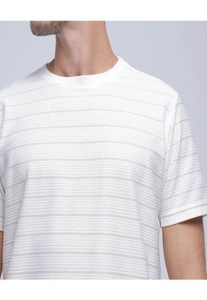 Camiseta Para Hombre Manga Corta Color Crema Marca Ostu #60091337