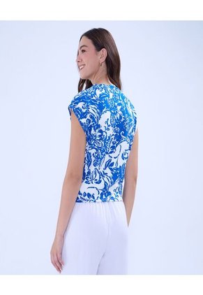 Camiseta Para Mujer Manga Sisa Color Azul Rey Marca Ostu #40092323