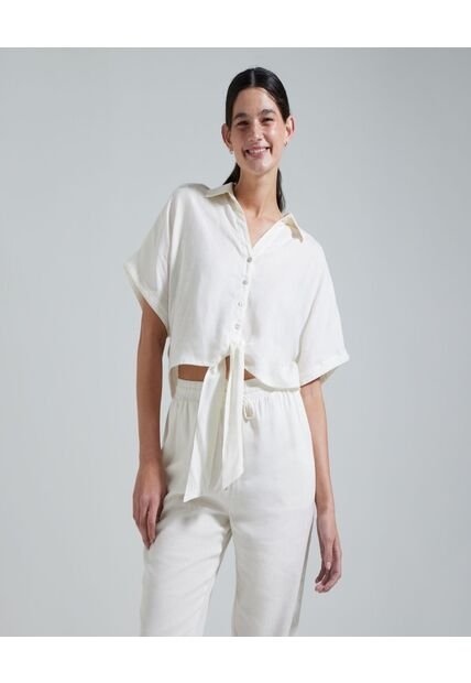 Camisa Para Mujer Manga Corta Color Blanco Marca Ostu #40010146