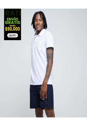 Polo Para Hombre Cuello Tejido Con Bolsillo Color Blanco Marca Ostu #60110577 Ostu