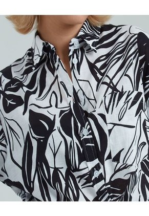 Camisa Para Mujer Manga Larga Color Crema Marca Ostu #40010160