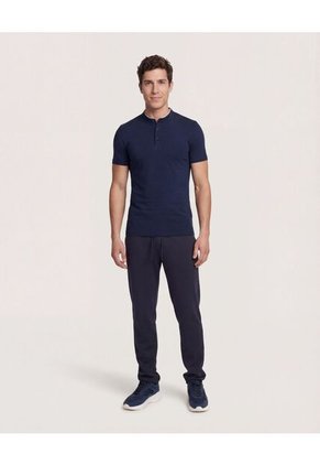 Polo Para Hombre Cuello Mao Sin Bolsillo Color Azul Marca Ostu #60110774