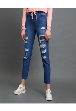 Jean Para Mujer Mom Color Azul  Marca Ostu #40160212