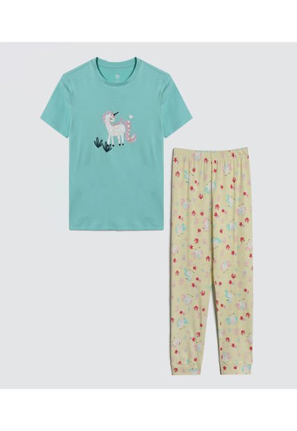 Pijama Para Niña M/C P/L Color Verde  Marca Ostu #90040065