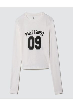 Camiseta Para Mujer Manga Larga Color Blanco Marca Ostu #40091950