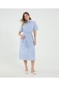 Vestido Para Mujer M/C Largo Color Azul Marca Ostu #40170341 de Ostu