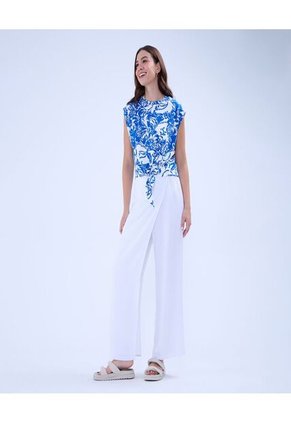 Camiseta Para Mujer Manga Sisa Color Azul Rey Marca Ostu #40092323