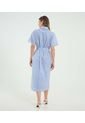 Vestido Para Mujer M/C Largo Color Azul Marca Ostu #40170341 de Ostu