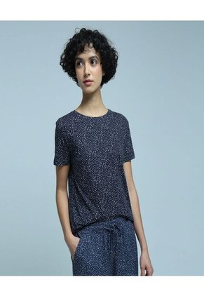 Camiseta Para Mujer Manga Corta Color Azul Marca Ostu #40091963