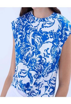 Camiseta Para Mujer Manga Sisa Color Azul Rey Marca Ostu #40092323