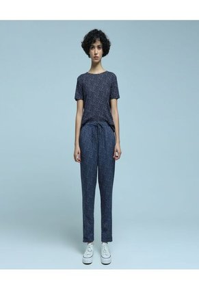 Camiseta Para Mujer Manga Corta Color Azul Marca Ostu #40091963