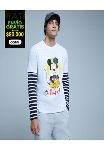 Camiseta Estampada Mickey Mouse  Para Hombre #60091163 Ostu Ostu