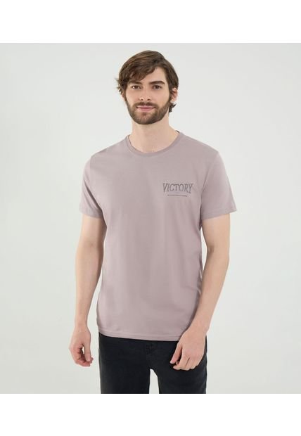 Camiseta Para Hombre Manga Corta Cuello Redondo Color Uva Marca Ostu #60091711