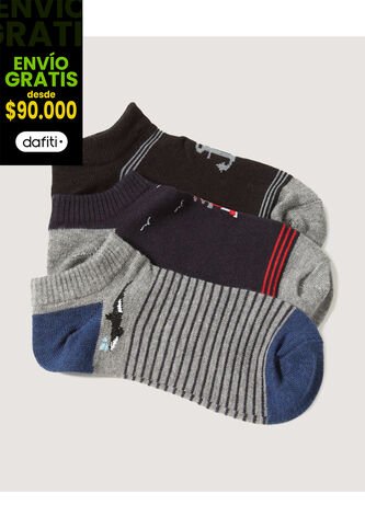 Medias Infantil Niño Invisible Algodon Color Negro Marca Ostu #80980079 Ostu