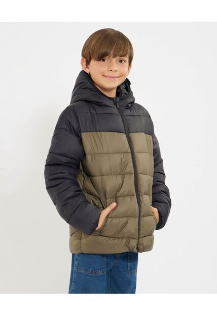 Chaqueta Para Niño Acolchada Color Verde  Marca Ostu #80080033