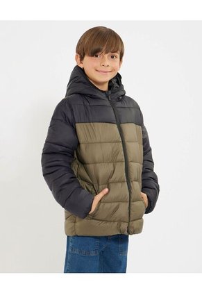 Chaqueta Para Niño Acolchada Color Verde Marca Ostu #80080033