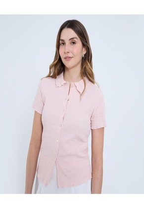 Blusa Para Mujer Manga Corta Color Rosa Marca Ostu #40121129