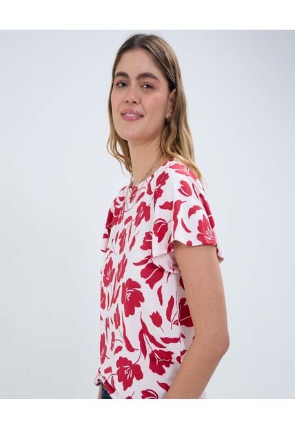 Camiseta Para Mujer Manga Corta Color Rojo Marca Ostu #40091972