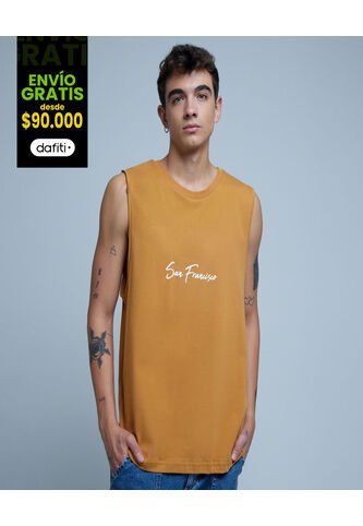 Camiseta Para Hombre Manga Sisa Color Amarillo  Marca Ostu #60091224 Ostu