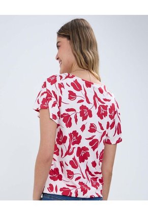 Camiseta Para Mujer Manga Corta Color Rojo Marca Ostu #40091972