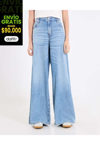 Jean  Para Mujer Wide-Leg Color Azul Marca Ostu #40160636 Ostu