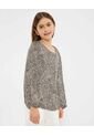 Blusa Infantil Niña Manga Larga Color Negro Marca Ostu #90120051 de Ostu