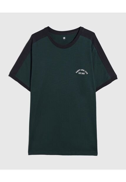 Camiseta Para Hombre Manga Corta Color Verde Oscuro Marca Ostu #60091408