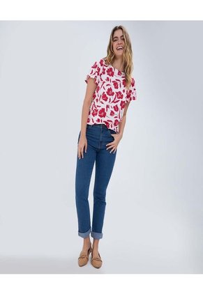 Camiseta Para Mujer Manga Corta Color Rojo Marca Ostu #40091972