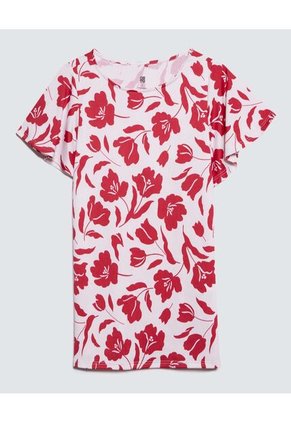 Camiseta Para Mujer Manga Corta Color Rojo Marca Ostu #40091972