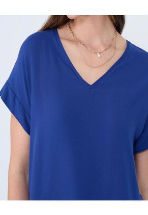 Blusa Para Mujer Manga Corta Color Azul Rey Marca Ostu #40121061