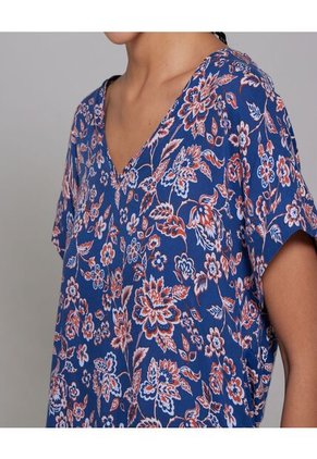 Blusa Para Mujer Manga Corta Color Azul Oscuro Marca Ostu #40120775