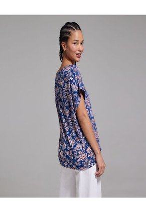 Blusa Para Mujer Manga Corta Color Azul Oscuro Marca Ostu #40120775