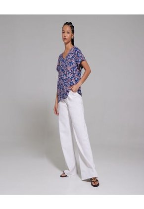 Blusa Para Mujer Manga Corta Color Azul Oscuro Marca Ostu #40120775