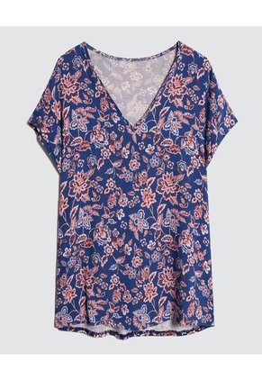 Blusa Para Mujer Manga Corta Color Azul Oscuro Marca Ostu #40120775