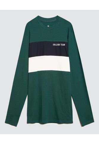 Camiseta Para Hombre Manga Larga Color Verde Oscuro Marca Ostu #60091401 Ostu