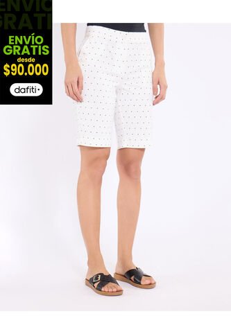 Bermuda  Para Mujer Regular Corto Color Arena Marca Ostu #40100112 Ostu