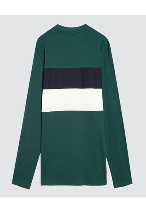 Camiseta Para Hombre Manga Larga Color Verde Oscuro Marca Ostu #60091401